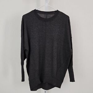 Grey Crewneck Sweater with Relaxed Fit